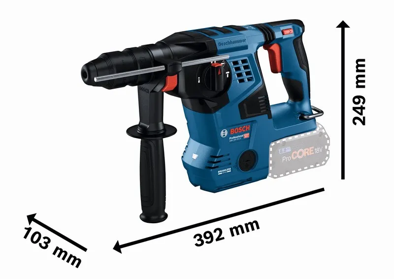 Młot Udarowy Obrotowy Akumulatorowy Sds+ Gbh 18V-28 Cf 2*8AH BOSCH