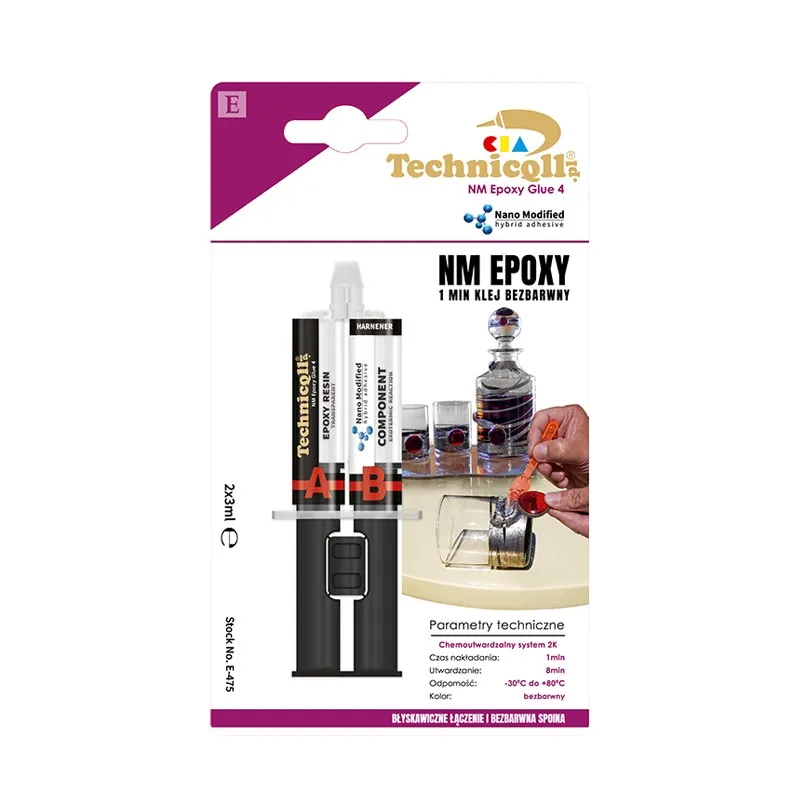 Klej Epoksydowy 1 Minutowy Bezbarwny 2*3ML TECHNICQLL
