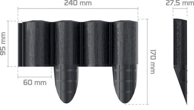 Palisada Ogrodowa Eco 2,4m CELL-FAST - Antracytowa