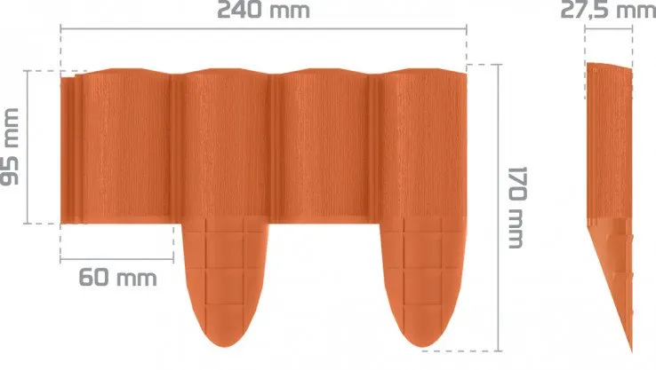 Palisada Ogrodowa Eco 2,4m Ceglasta CELL-FAST