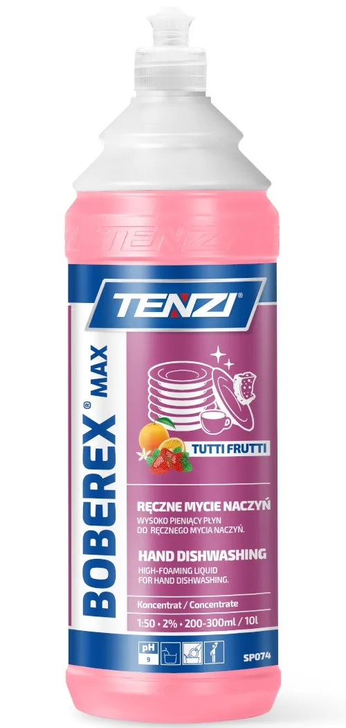 Płyn Do Ręcznego Mycia Naczyń Boberex MAX Tutti Frutti 1l TENZI