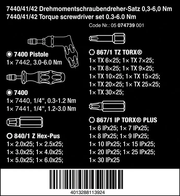 Zestaw Wkrętaków Dynamometrycznych Nastawnych 0.3-6.0NM 27 Cz. WERA