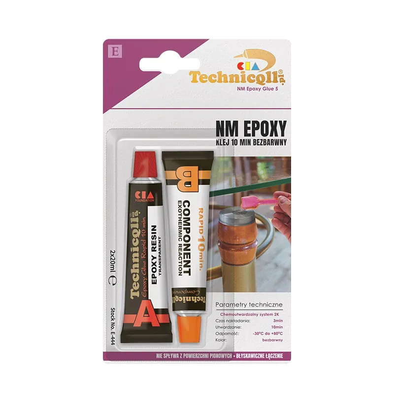 Klej Epoksydowy Bezbarwny 2*20ML 10MIN. TECHNICQLL