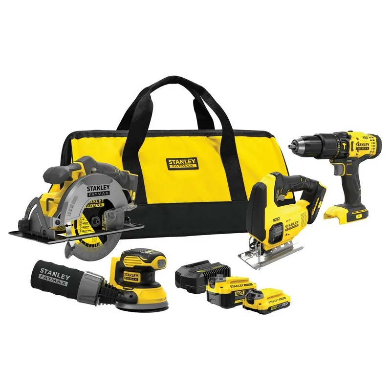 Zestaw 4 Elektornarzędzi 18V V20 1*2.0AH 1*4.0AH STANLEY