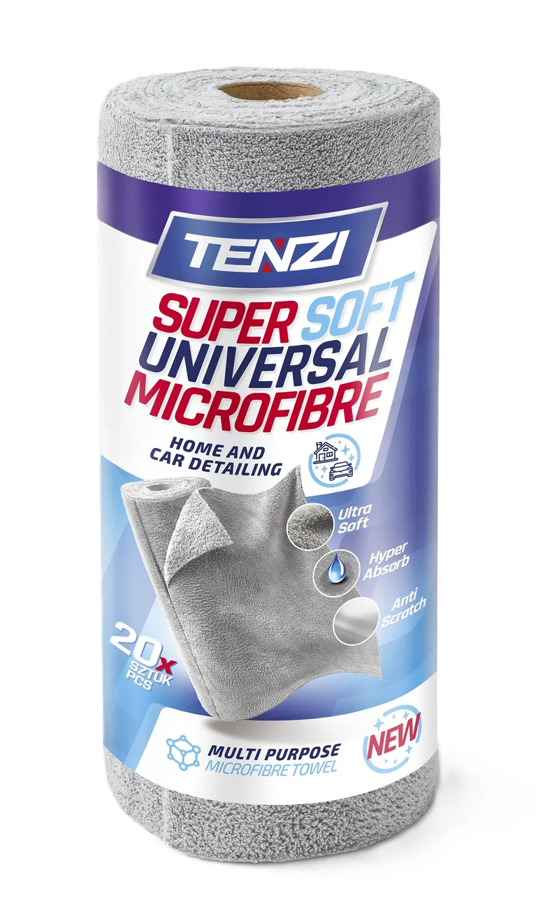 Ściereczki Z Mikrofibry 35*35CM Na Rolce 20 szt. TENZI - Szare