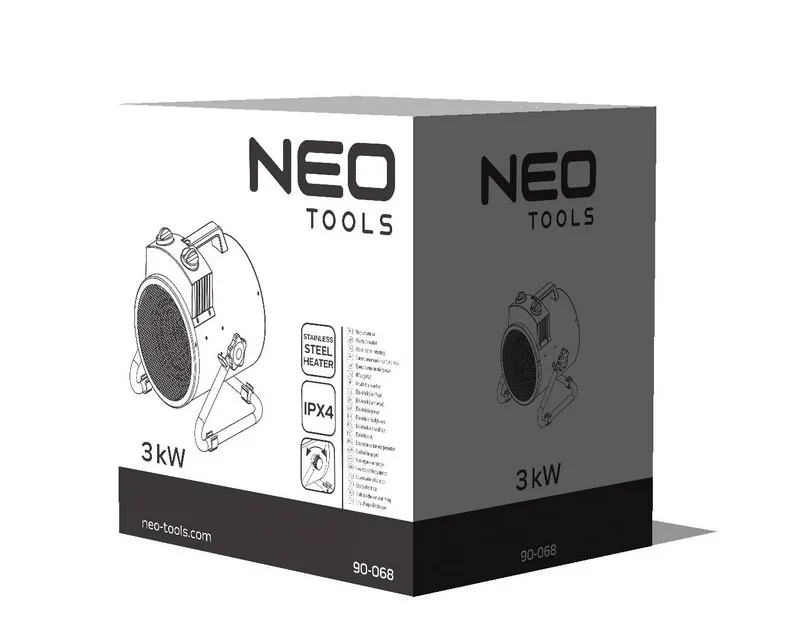 Nagrzewnica Elektryczna 3kW Przemysłowa Regulacja Ustawienia NEO