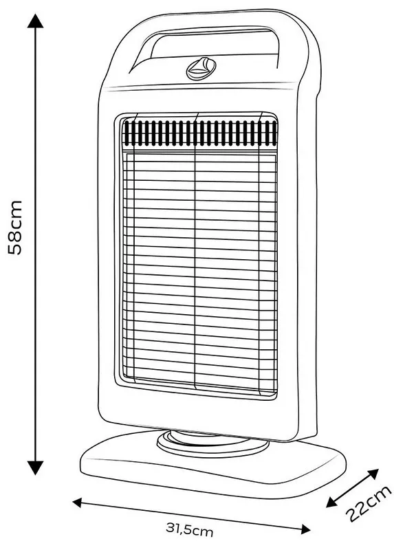Promiennik Halogenowy Podczerwieni 400W/800W/1200W NEO - Biały