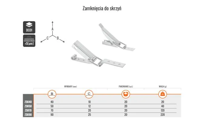 Zamknięcie. Do Skrzyń 12*50