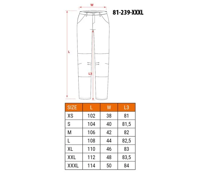 Spodnie Robocze HD Slim Odpinane Kieszenie Rozmiar 3XL NEO