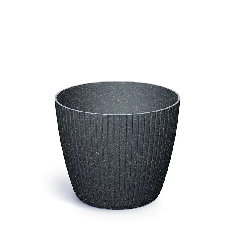 Doniczka Lamia Round Eco Wood - Antracytowy PROSPERPLAST