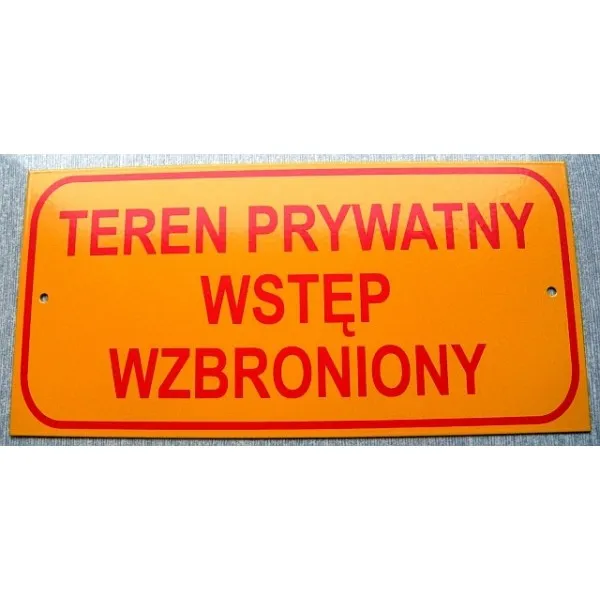 Tablica Mała 10*20CM Teren Prywatny Wstęp Wzbroniony