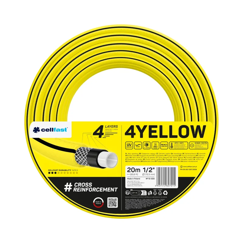 Wąż Ogrodowy 4 Yellow 1/2'' 20mb CELL-FAST