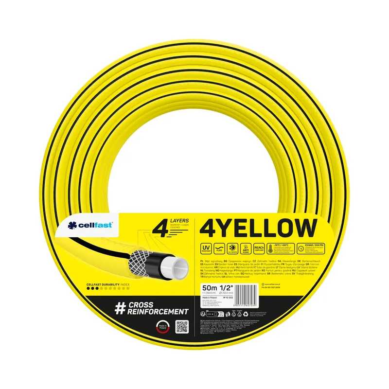Wąż Ogrodowy 4 Yellow 1/2'' 50mb CELL-FAST