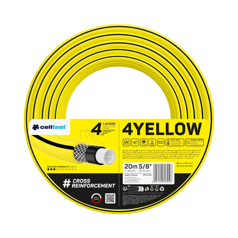 Wąż Ogrodowy 4 Yellow 5/8'' 20mb CELL-FAST