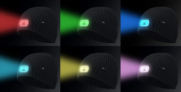 Czapka Z Latarka LED RGB NEO - Grafitowa