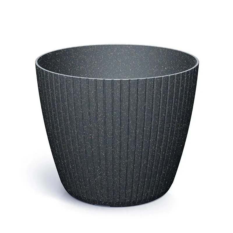 Doniczka Lamia Round Eco Wood - Antracytowy 12.8l PROSPERPLAST