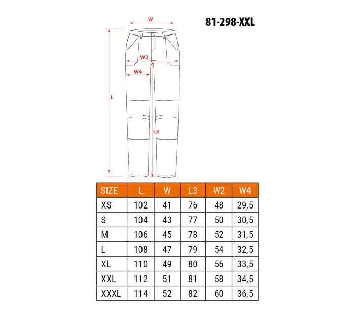 Spodnie Robocze Mix&match Stretch Rozmiar XL NEO - Brązowe