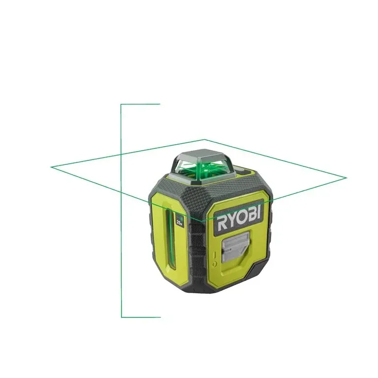 Laser Krzyżowy Wiązka 360 + Tyczka RB360GLL-K RYOBI - Zielona