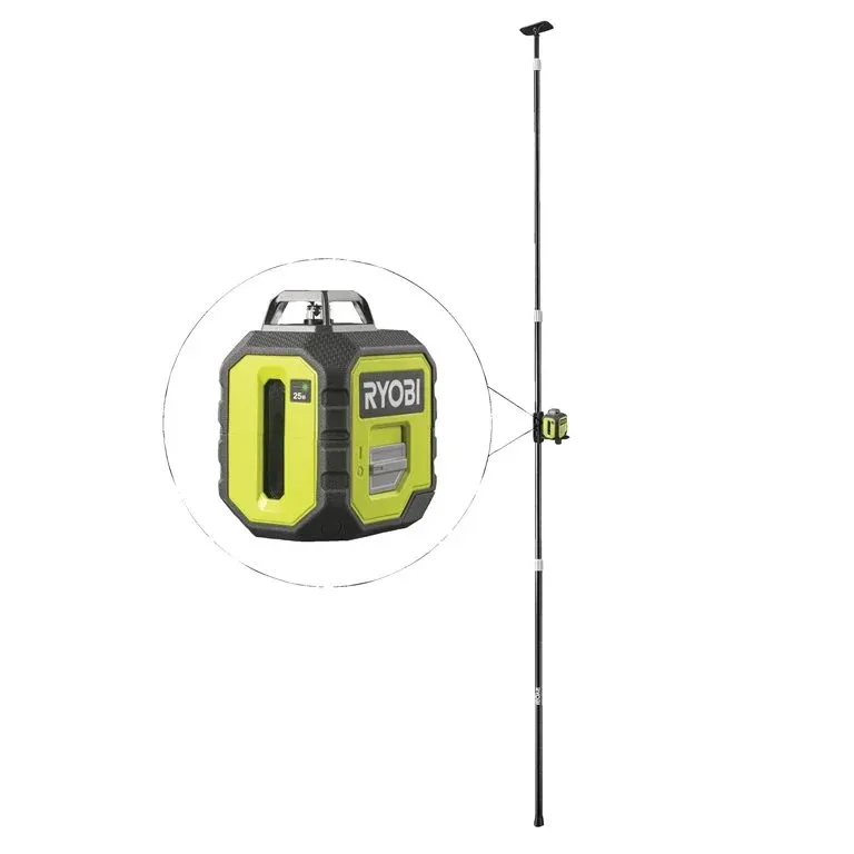 Laser Krzyżowy Wiązka 360 + Tyczka RB360GLL-K RYOBI - Zielona
