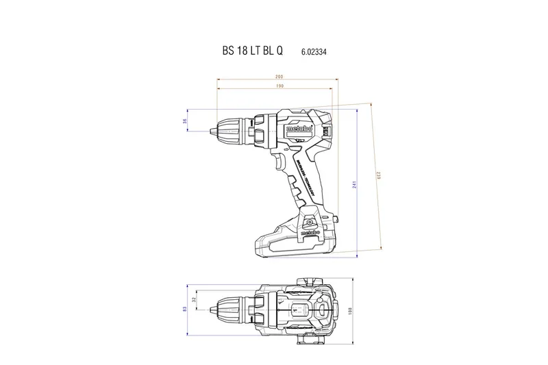 Wiertarko-Wkrętarka Akumulatorowa Bs 18 Lt Bl Q 0*AH METABO