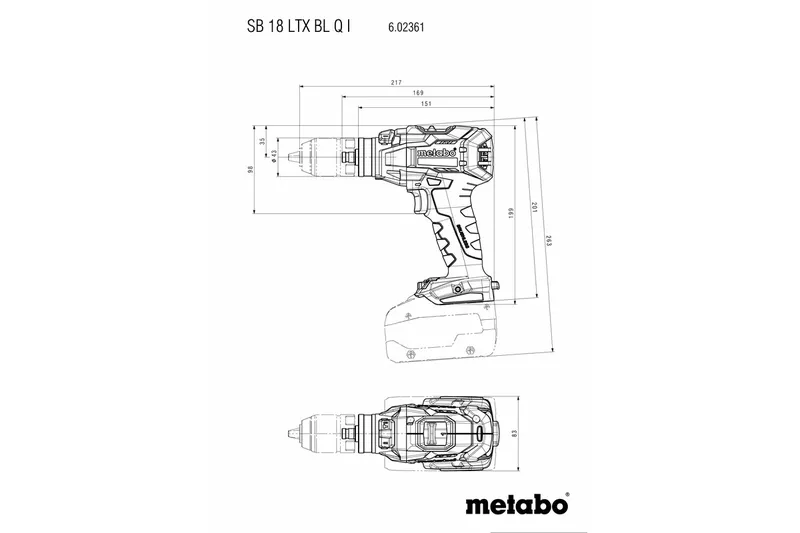 Wiertarko-Wkrętarka Akumulatorowa Udar. Sb 18 Ltx Bl Q 0*AH METABO