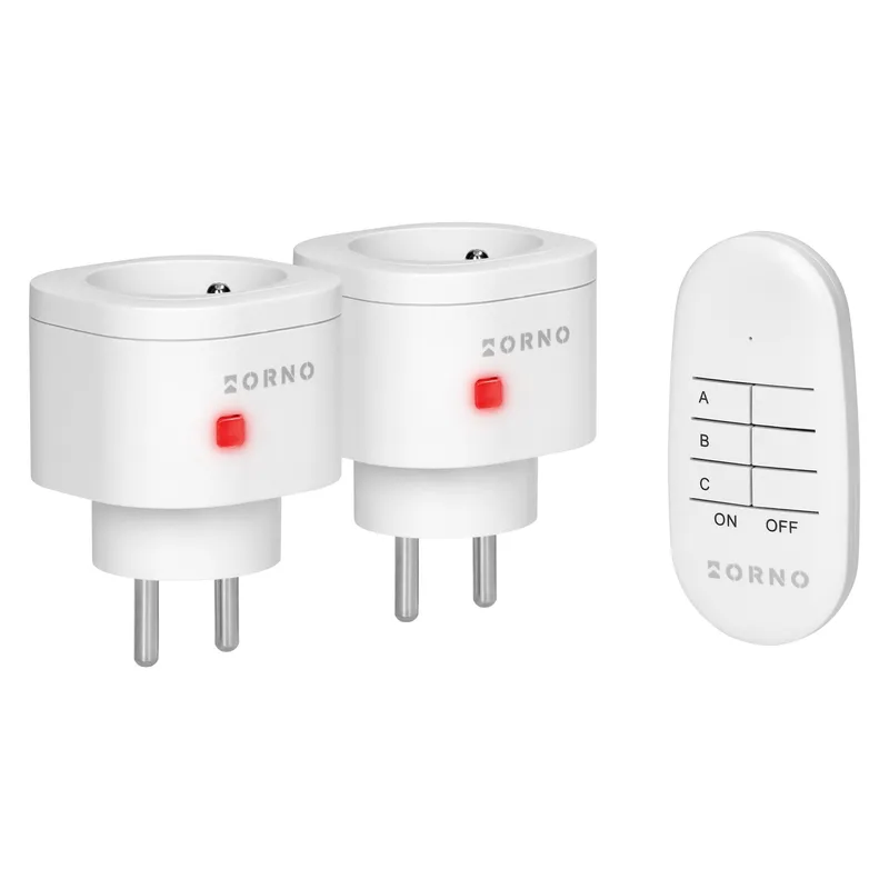 Zestaw Bezprzewodowych Mini Gniazd Sterowanych Pilotem 2+1 ORNO