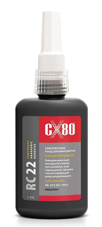 Klej RC22 Anaerobowy 10ml Fioletowy,niskowytrzymałe Zab.gwin CX-80
