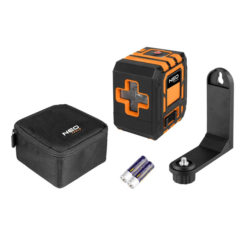 Laser Krzyżowy 20m Uchwyt+etui NEO - Czerwony