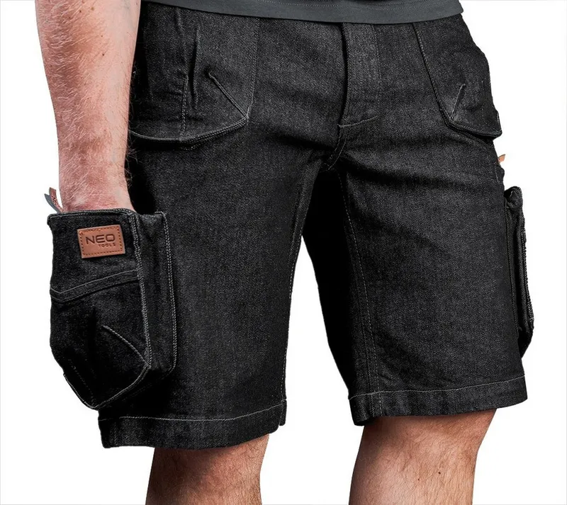 Krótkie Spodenki Robocze Denim, XL NEO - Czarne