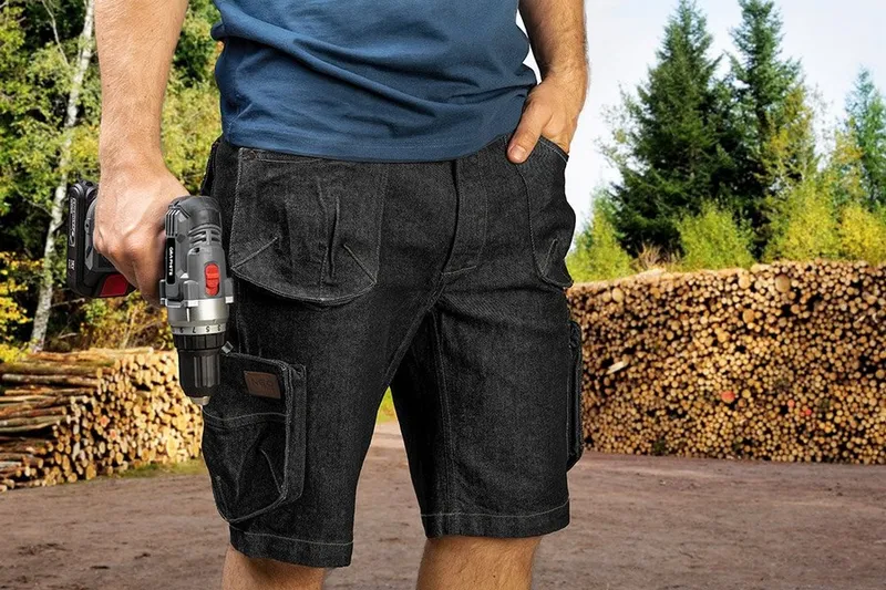 Krótkie Spodenki Robocze Denim, XL NEO - Czarne