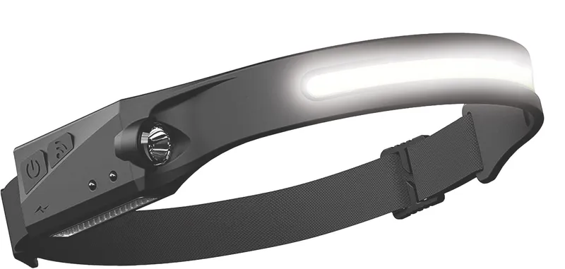 Latarka Czołowa LED Aku Cob+xpe+sensor