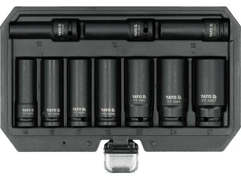 Komplet Nasadek Udarowych 1/2'' Długich 10 szt. 10-27MM YATO