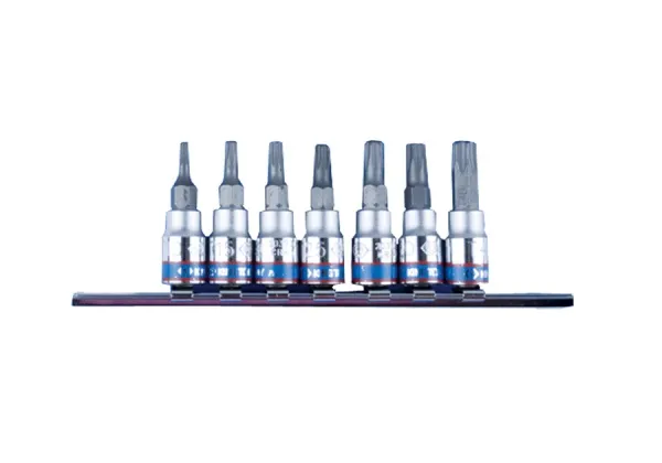 Kpl. Nasadek 1/4'' Torx Z OTWOREM,7 szt. T10-740 Na Szynie KING TONY