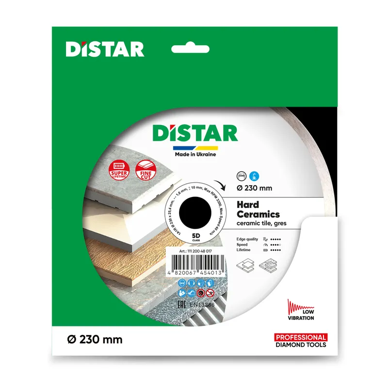 Tarcza Diamentowa Hard Ceramics 230*1.6*25.4MM DISTAR