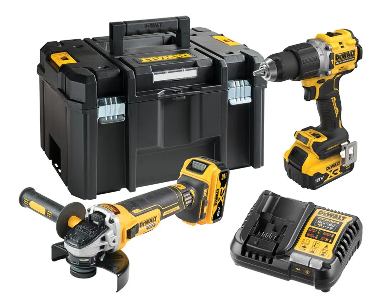 Zestaw Wkrętarka DCD805 + Szlifierka Kąt. DCG405 18V 2*5.0AH DEWALT