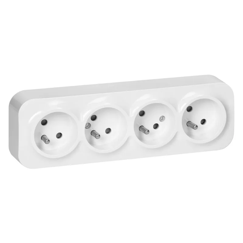 Gniazdo Poczwórne N/T Todo 2P+Z Schuko IP20, ORNO - Biały