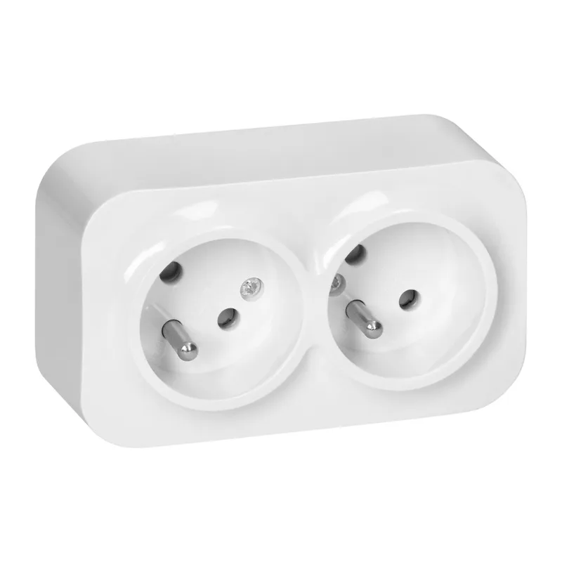 Gniazdo Podwójne N/T Todo 2*2P+Z IP20, 16A, 230V ORNO - Biały