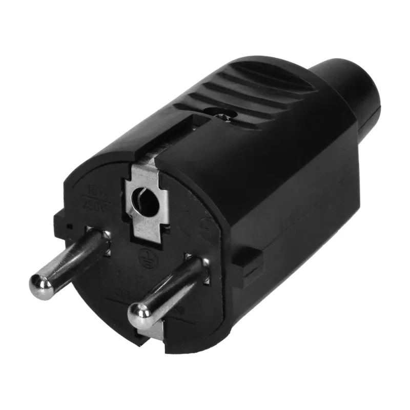 Wtyczka 2P+Z Uni-Schuko, ORNO - Czarny
