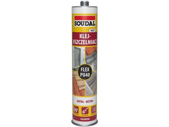Klej Uszczelniacz Poliuretanowy Flex PU 40 300ml SOUDAL - Biały