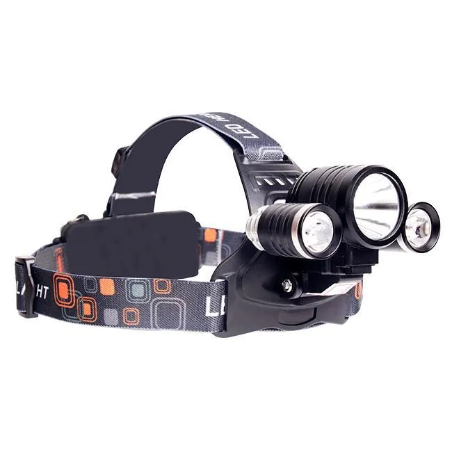 Latarka LED Czołowa 5W T6 + 2X Cree Aku 0478