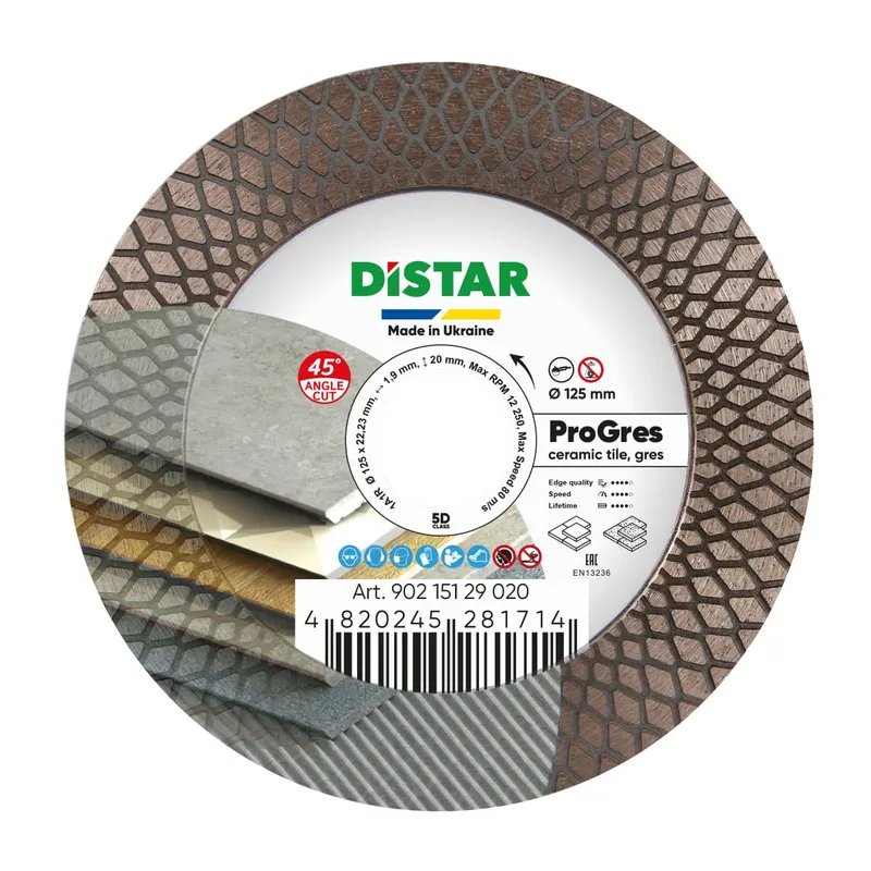 Tarcza Diamentowa PRO Gres 125*1,9*8/20*22,23 DISTAR