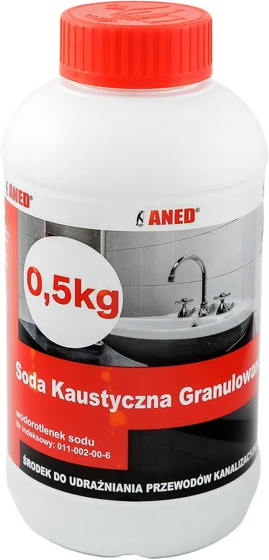 Udrażniacz Kanalizacji Soda Kaustyczna 0,5kg ANED