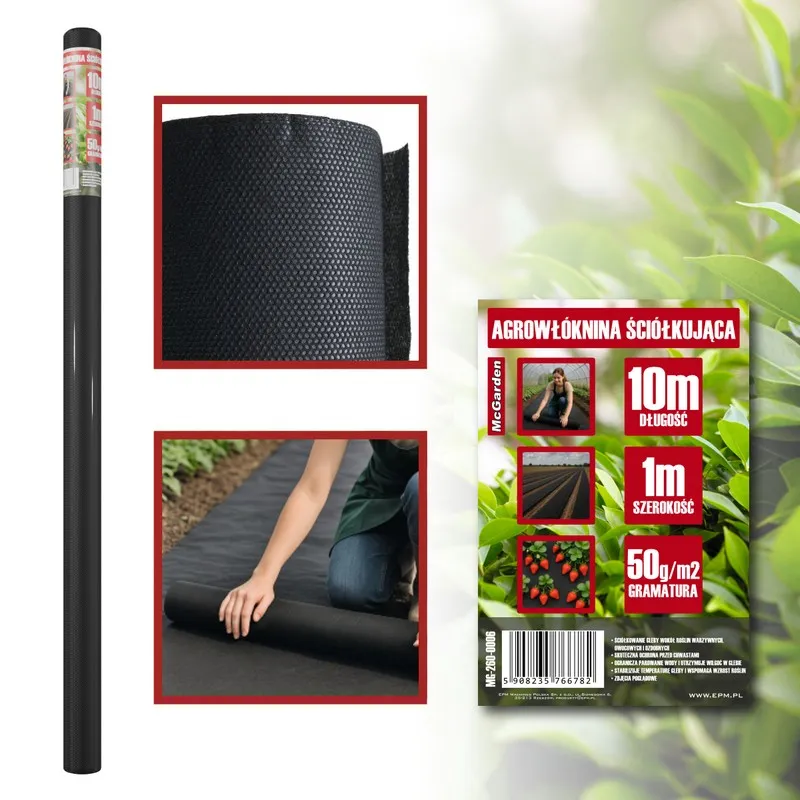 Agrowłóknina Ściółkująca 50g 1*10M MC GARDEN - Czarna