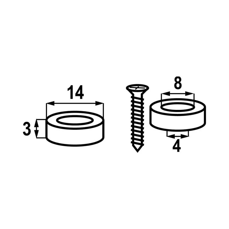 Magnes Neodymowy Okrągły Stahl 14*3MM Z Otworem 8/4MM 5 szt