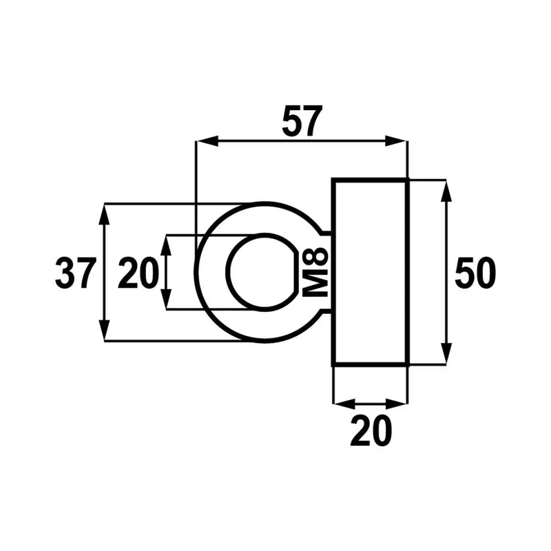 Magnes Neodymowy Okrągły Z Oczkiem M8 50*20MM
