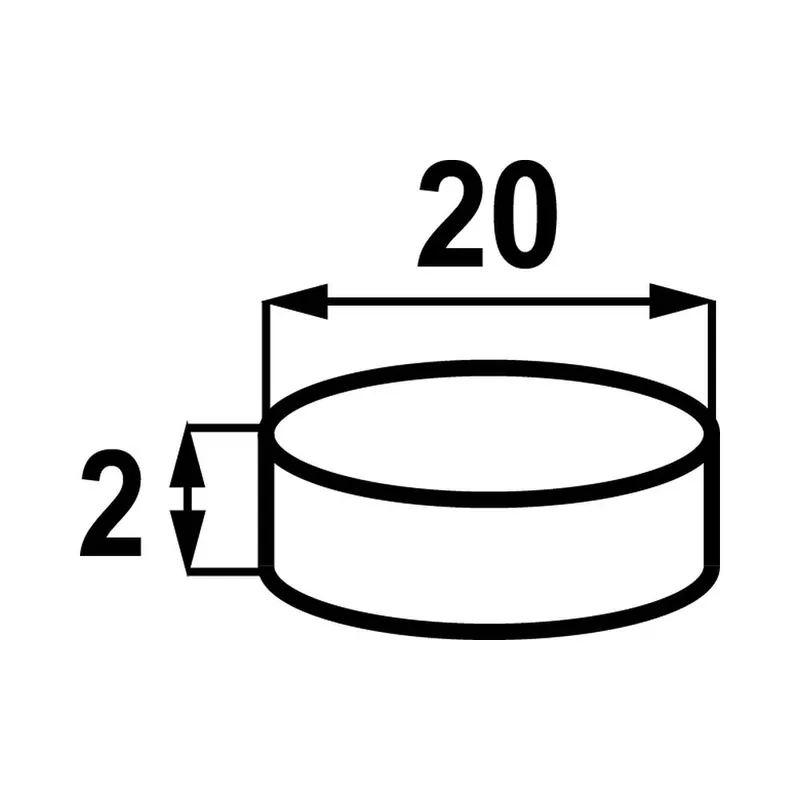 Magnes Neodymowy Okrągły Stahl 20*2MM Samoprzylepny 4 szt