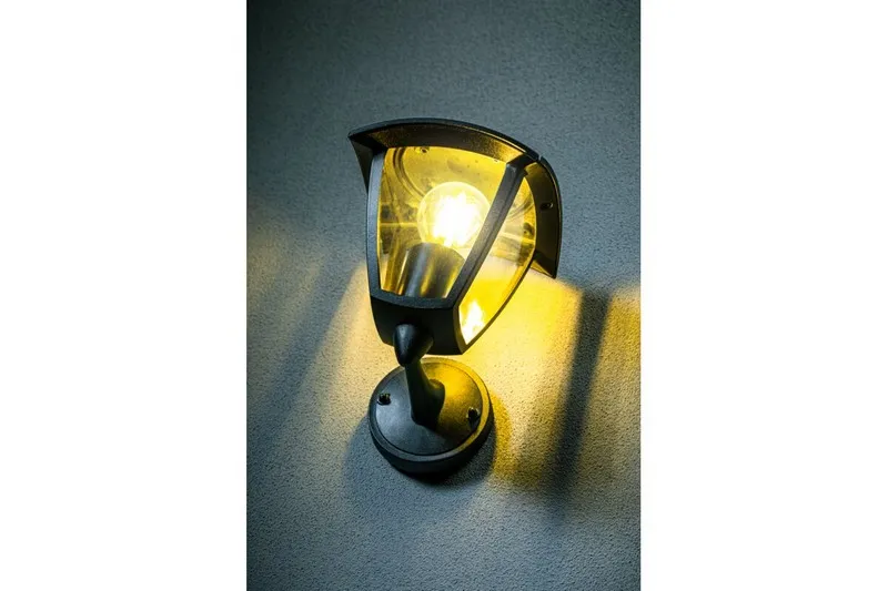 Lampa Ogrodowa Marina-Au Kinkiet Prosty Górny, GTV - Czarna