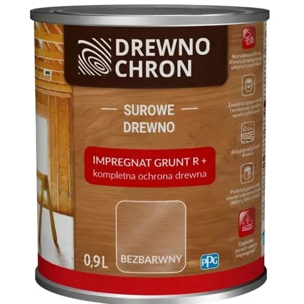 DREWNOCHRON Impregnat Grunt Bezbarwny 0.9l
