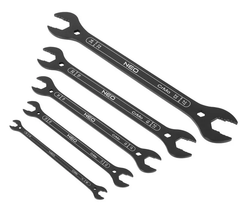 Zestaw Kluczy Płaskich Supercienkich 4w1, 6-27MM 5 szt. NEO