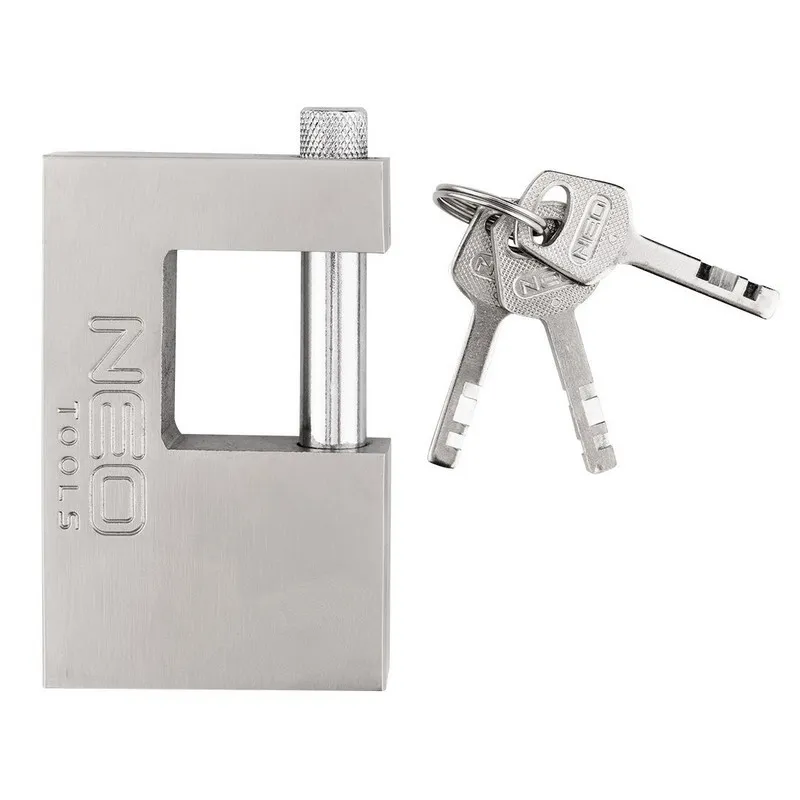 Kłódka Trzpieniowa Żeliwna 90mm, 3 Klucze NEO